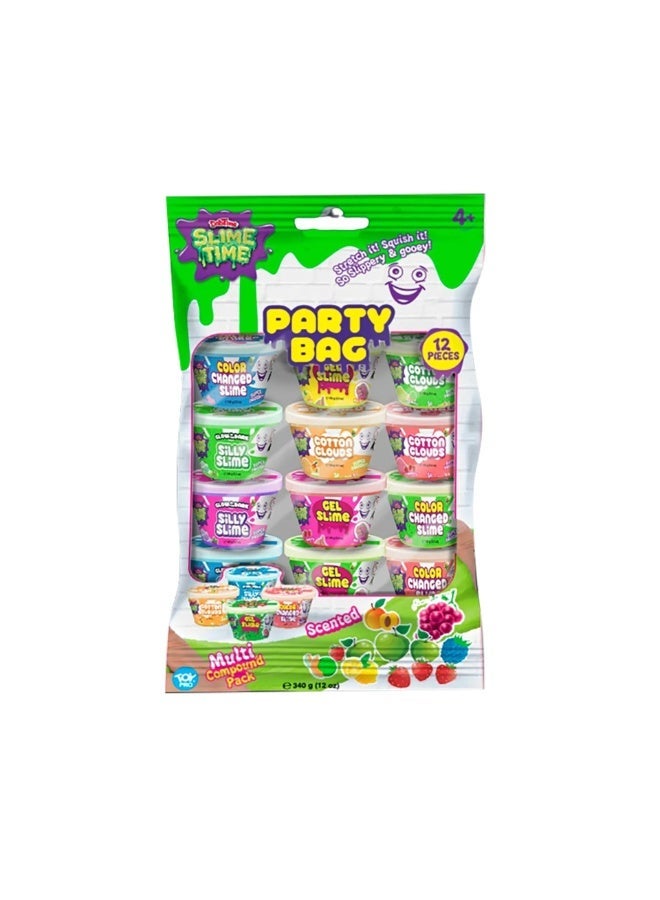 DohTime Doh time Slime Multi Compound Scented Glow In The Dark Slime Party Bag 12 Cans - Image 5